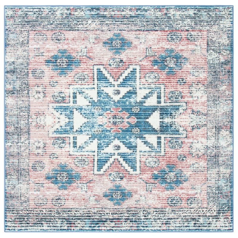 Jill Performance Machine Washable Oriental Rug, Square 6'7"