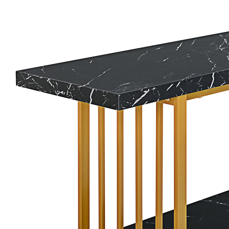 Console Malesha 63, Noir, Doré / noir