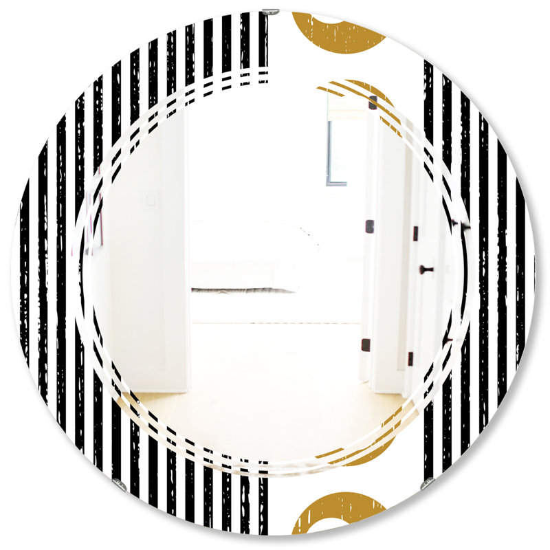 Miroir mural à motif géométrique en forme de filet i moderne triple c, 31,5 po x 31,5 po