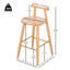 Tabouret en bois d'hévéa, ensemble de 2