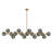 17-light Modern Linear Black And Gold Mid Century Chandelier For Dining Room