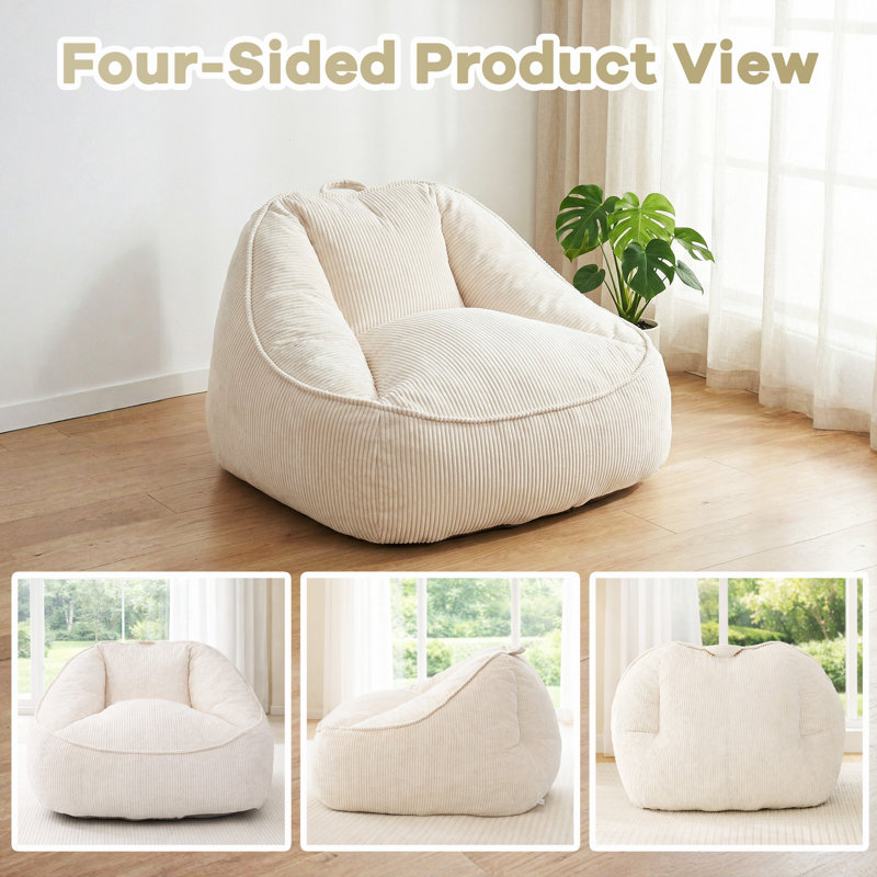 Beanbag Sofa, Pear-Shaped, Beige