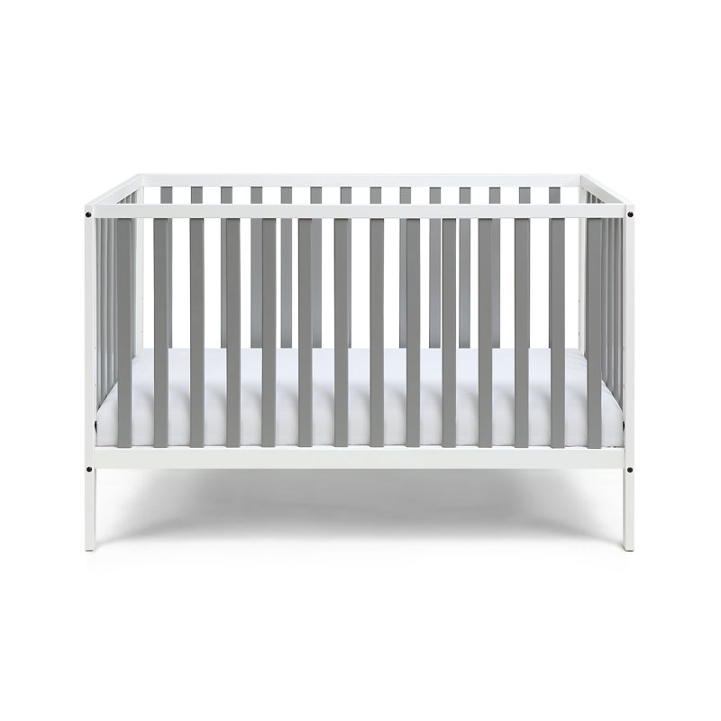White and Gray Wooden 3-in-1 Convertible Crib
