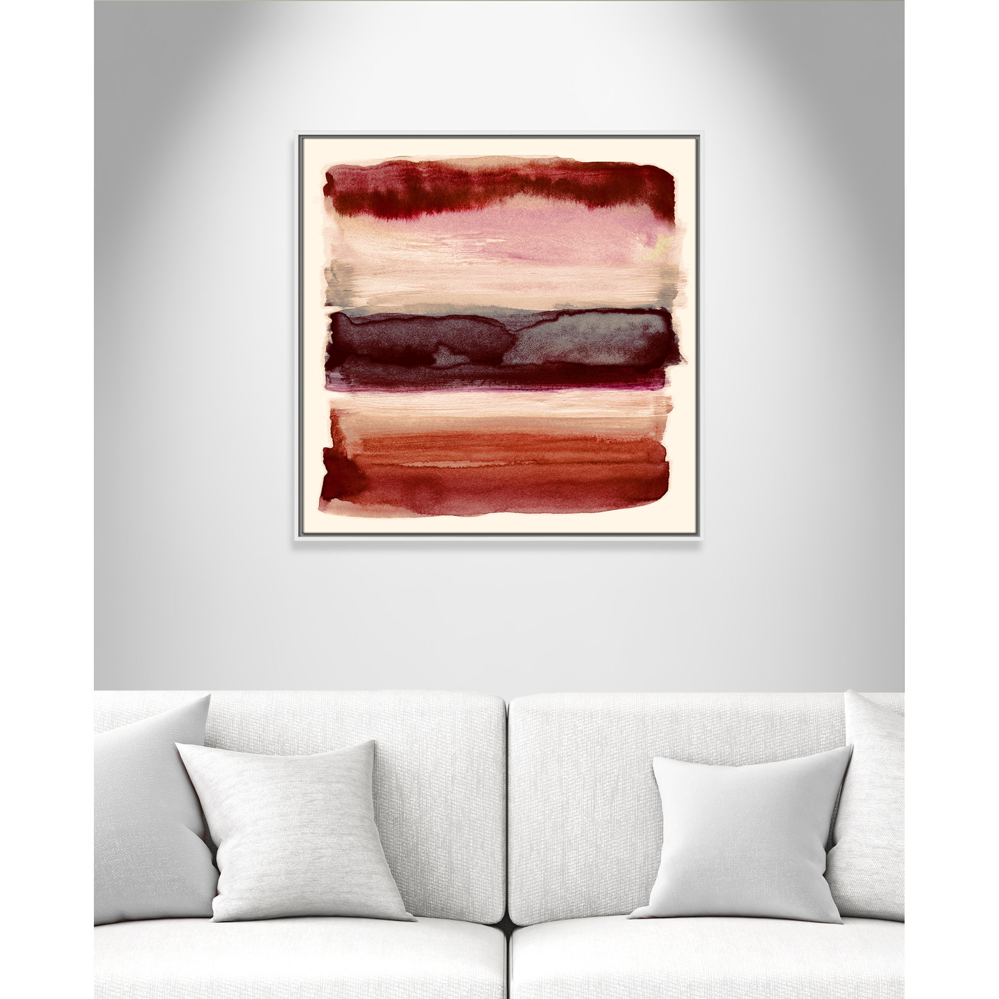 Burgundy Sky II Print by Nan, 31.5" H x 31.5" W, White