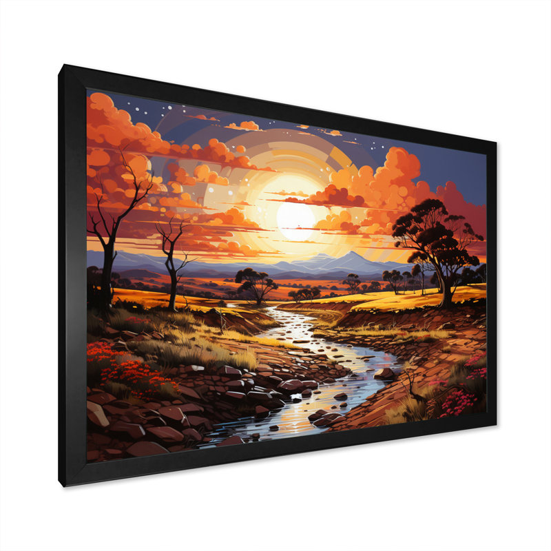 «Australie Outback Wonder II», reproduction d'art sur toile, Cadre photo noir, H 16 po x l 32 po x P 1 po