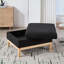 Repose-pieds avec couvercle réversible noir 33,86 "Boucle | Pieds en bois massif | Bois naturel | Tabouret de salon-2070960237