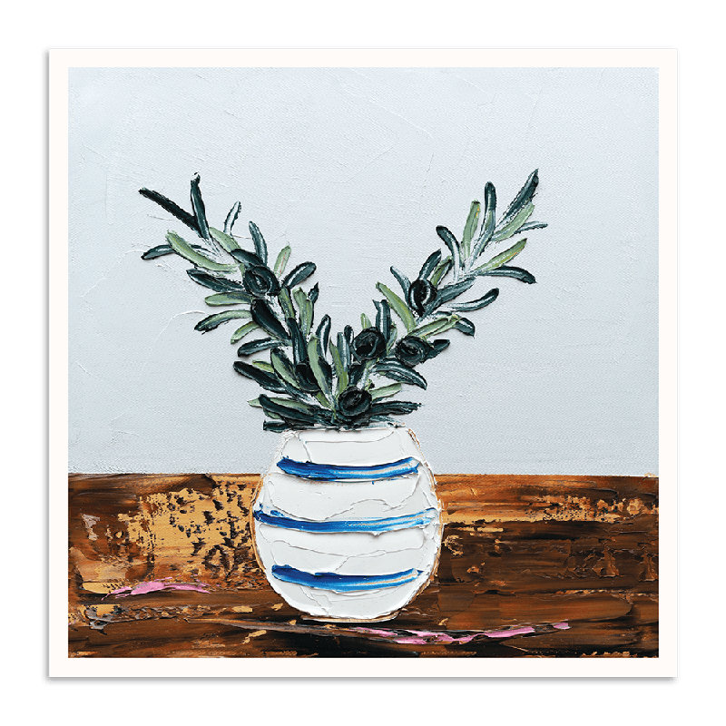 Olive Branch 10 by Rosalind Wheeler - Painting on Canvas, Paper, 41cm H x 41cm W