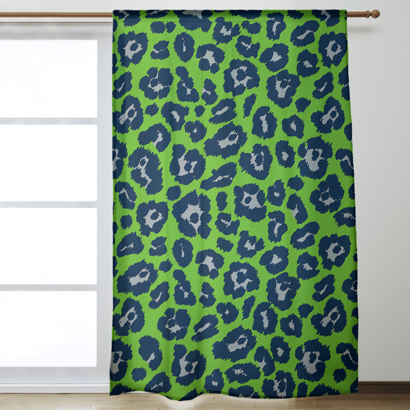 Room Darkening Curtain Single Panel, Green/Black/Gray