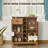 Retro Wine Cabinet For 6 Bottles, Wine Rack Sideboard Serving Bar With Glass Holders And 1 Drawer