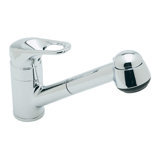 De Lux Single Handle Bar Faucet with Double Check Valve Pullout Hose and Short Hand Spray