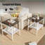 Ensemble de 2 tables basses modernes en verre trempé gris - plateau facile à nettoyer Couche de rangement pour le salon-493807029