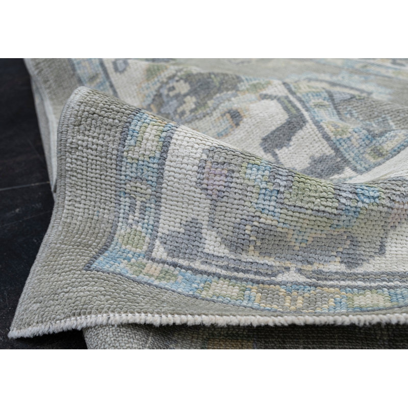 Tapis turc Oushak fait à la main 5 pi 3 po x 6 pi 11 po