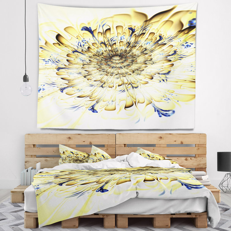 Tapisserie florale à lumière numérique, H 32 po x l 39 po