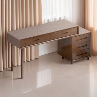 Armoire de rangement entièrement en chêne massif et bureau intégré