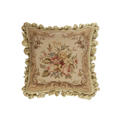 Needlepoint Square Pillow Cover & Insert