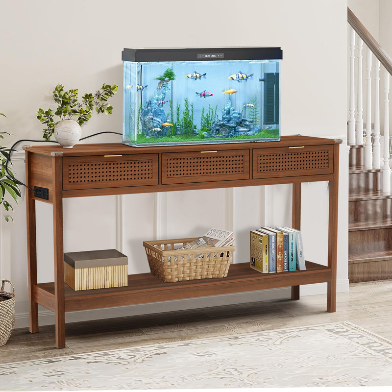 Annitra 55.12'' Console Table, Walnut