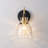 1-Light Modern Transitional Bell-Shaped Clear Ripple Glass Wall Sconce