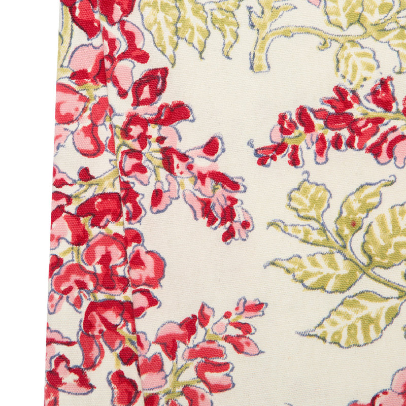 Serviette de thé l 20 po x L 30 po Kappa, Vert olive / rose / ivoire / rouge