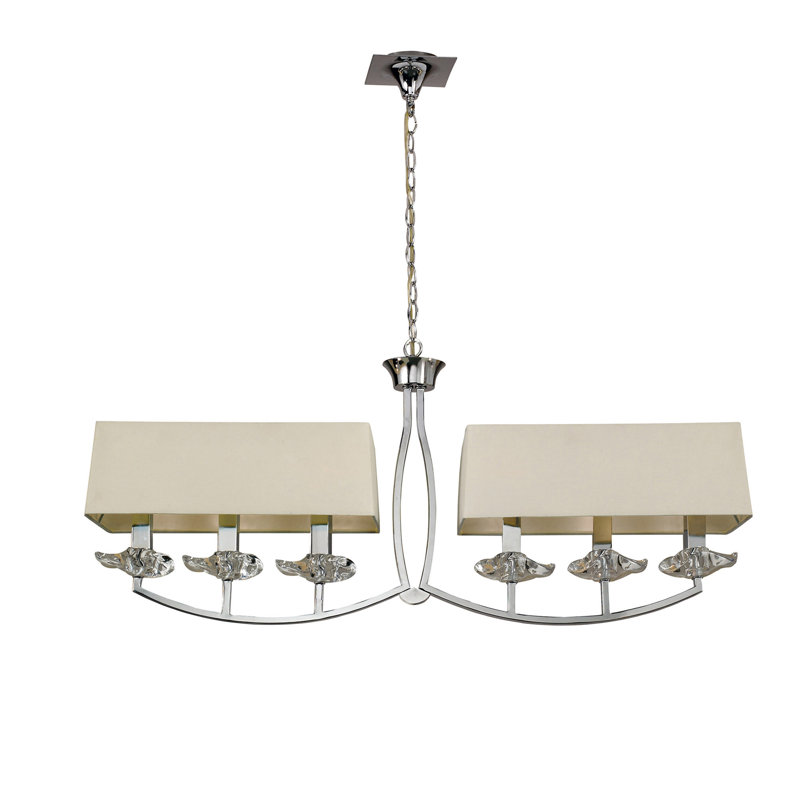 6 - Light Shaded Chandelier, Cream