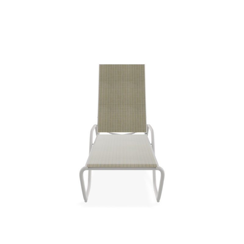 Outdoor Rust-Resistant Metal Chaise Lounge, Textured Snow, Skip