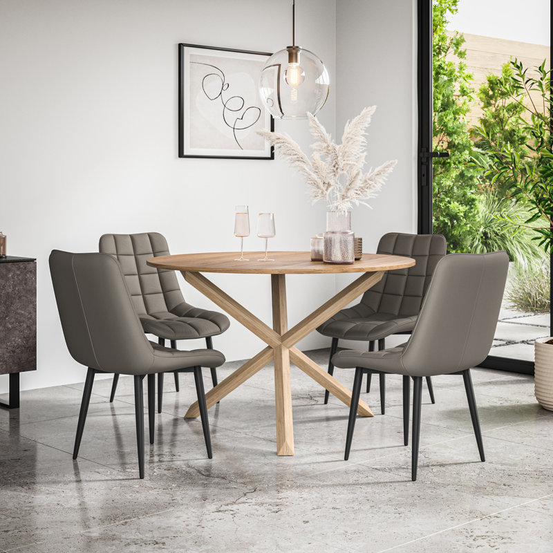 Darcus 4 - Person Dining Set, Oak/Oak/Grey