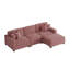 Canapé modulaire rembourré 3 pièces en velours côtelé avec dossier coussiné et repose-pieds amovible-1732412191-1732412387-1732412186