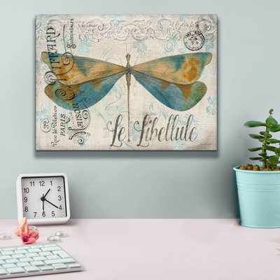 «Lovely Dragonfly» par Jean Plout, art mural sur toile, 16 po x 12 po