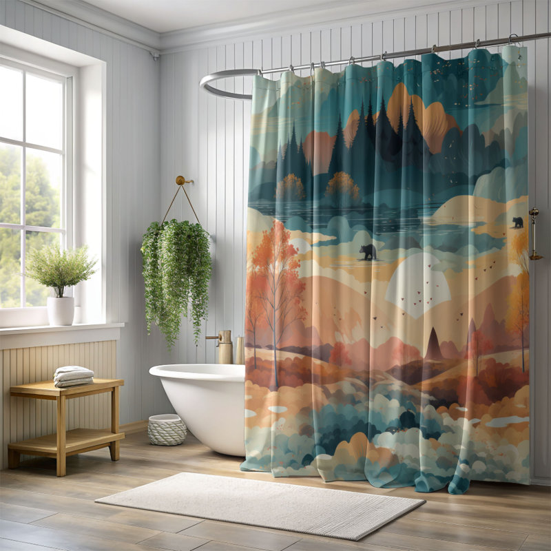 Rideau de douche Indalecia, H 74 po x l 71 po