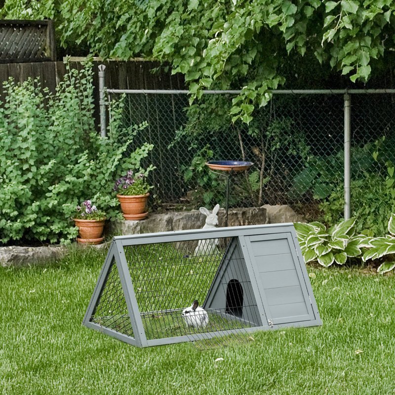 Maurice Weather Resistant Rabbit Hutch,wood, Gray