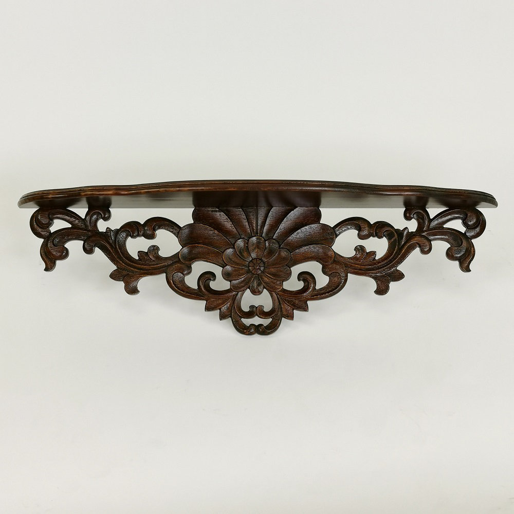 Manitoga 29" Wide Pine Solid Wood Floating Shelf Astoria Grand