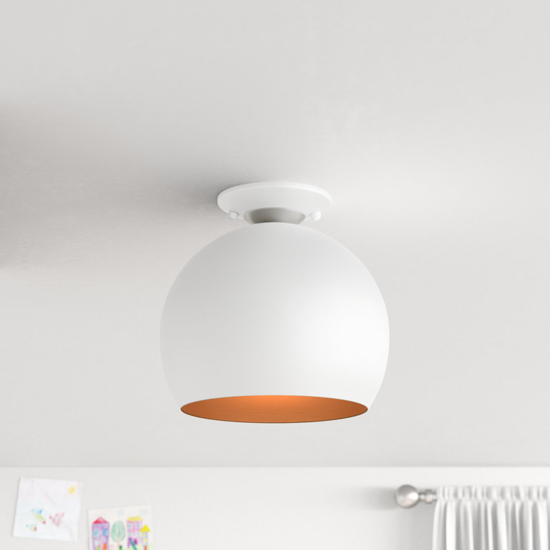Plafonnier semi-encastré 1 lumière 10 po Fez, Blanc