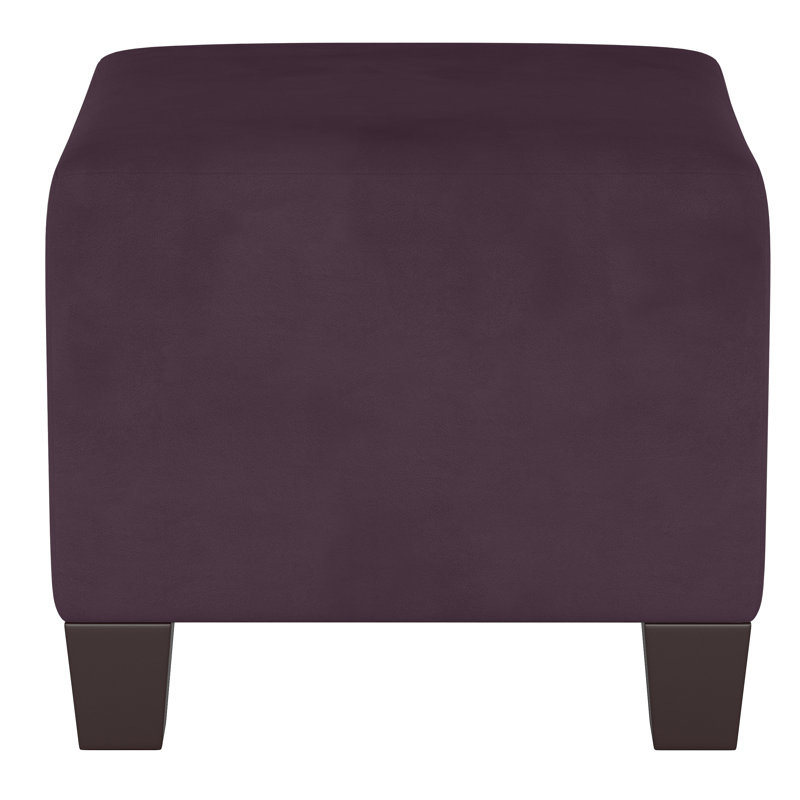 Connie Upholstered Ottoman, Classic Aubergine Velvet