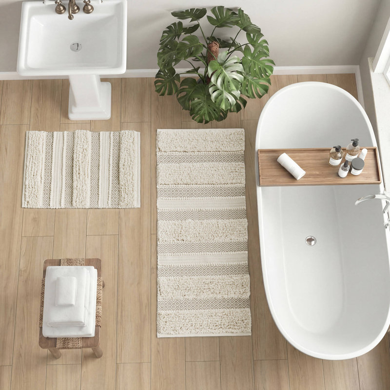 Tapis pour salle de bain Asher, Naturel, L 32 po x l 20 po