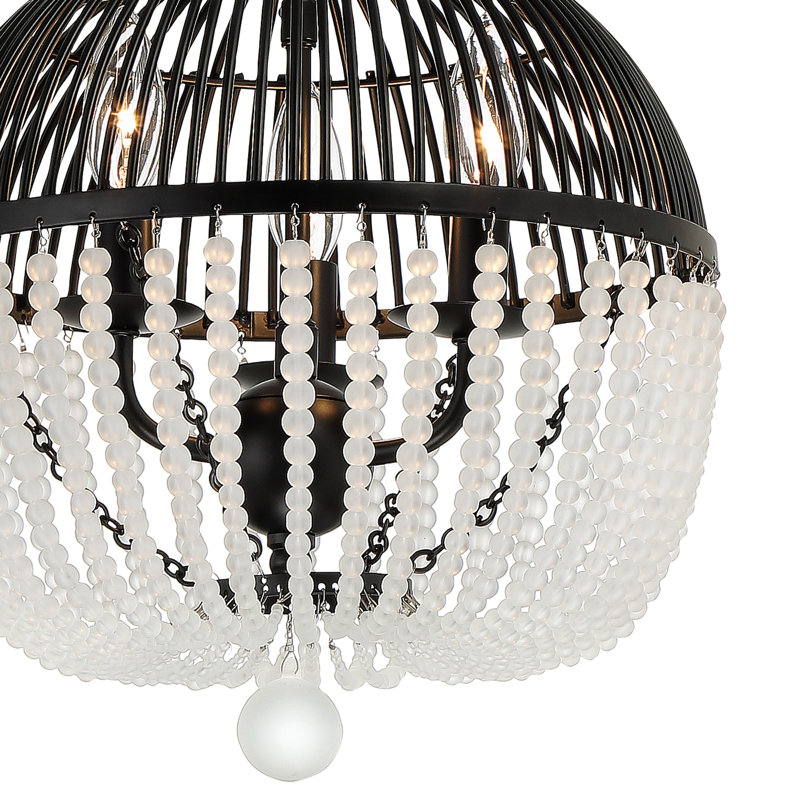Juarez 3 Light Matte Black Mini Chandelier