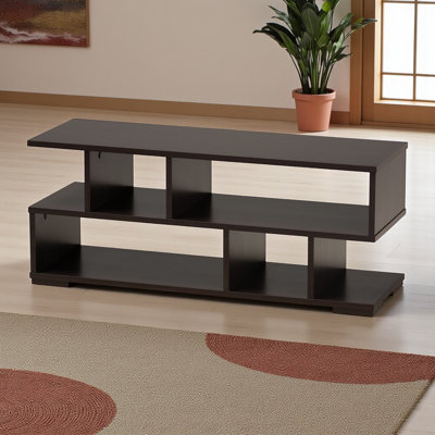Meuble télé Prism Modern & Contemporary au fini brun foncé, l 35,24 po x P 11,69 po x H 14,4 po