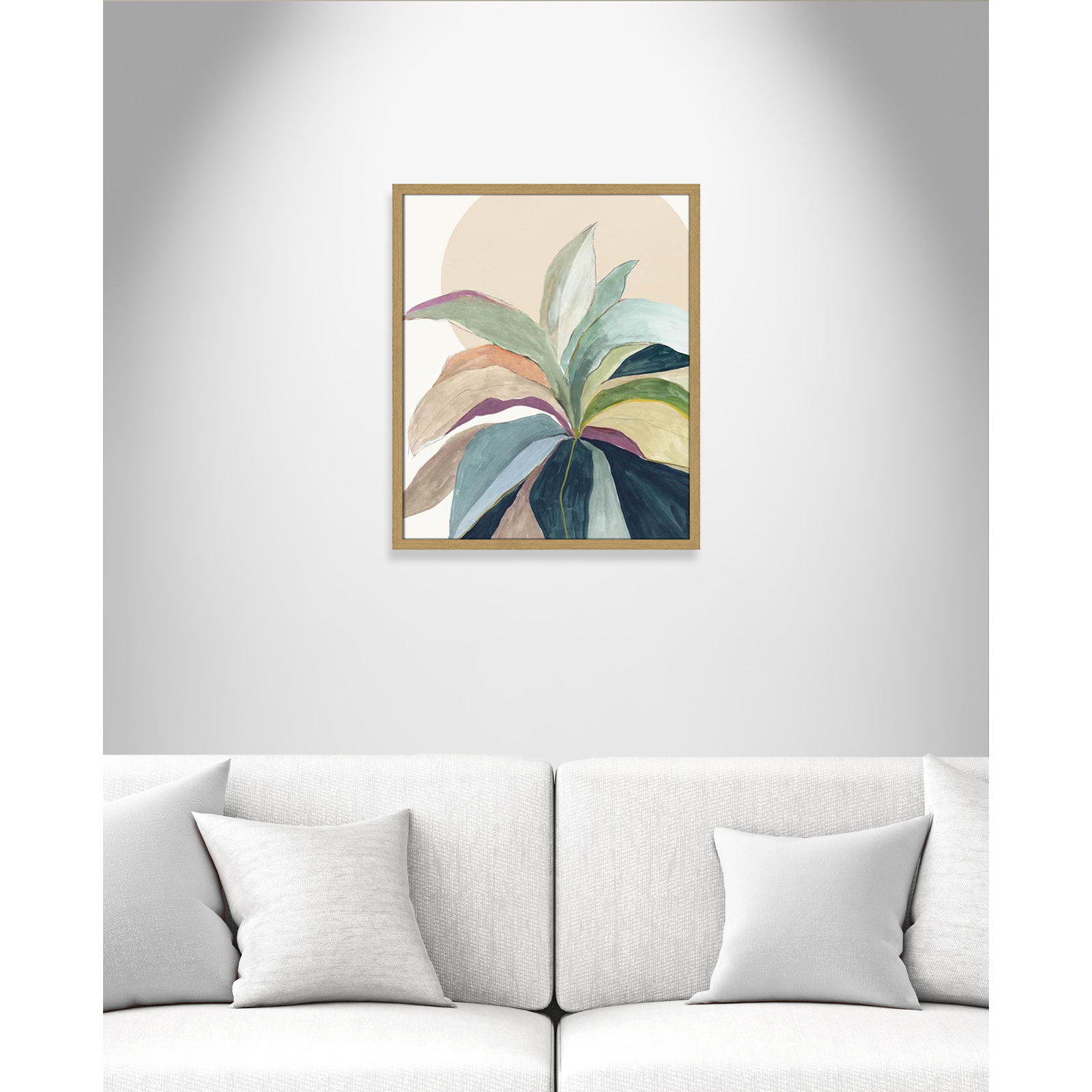 Sunny Bright Leaves II by Asia Jensen, Natural Slim Unmatted Picture Framed, 25.5" H x 21.5" W x 0.75" D