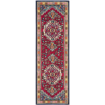 Tapis oriental rouge / turquoise Hertzler