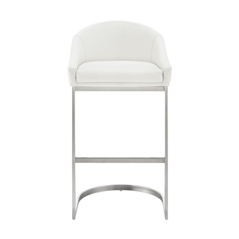 Ayoe Modern Stainless Steel Metal Counter Height Bar Stool, Counter Stool (24" Seat Height)