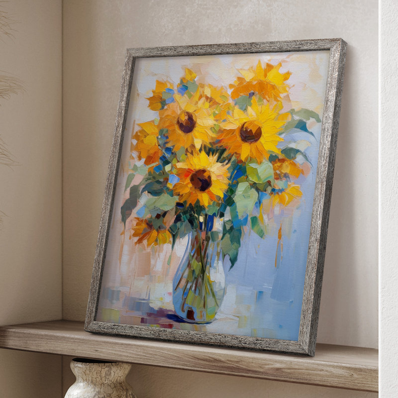 Reproduction encadrée FLORAL Series CDLXIX - bois massif, H 11 po x l 9 po