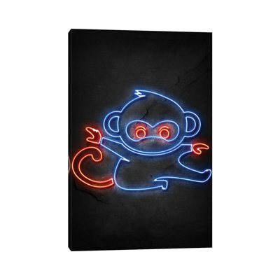 Monkey Ninja Neon by Durro Art - Wrapped Canvas Print