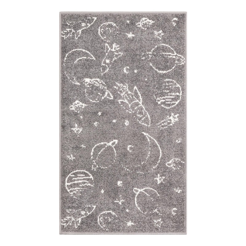 Kids Rug, Gray, Runner 2'2" x 3'11"