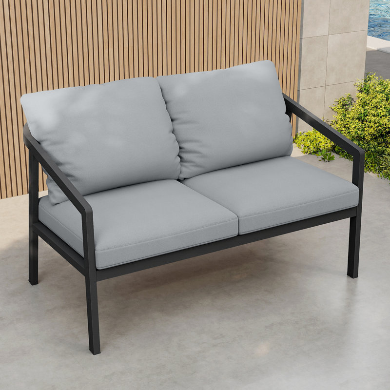 3-Seater Aluminum Outdoor Sofa with Thick Cushions – Rust-Proof, All-Weather Patio Couch for Balcony, Backyard & Poolside