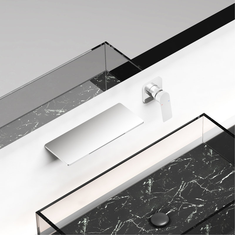 Robinet de lavabo pour salle de bain Waterfall, en laiton de qualité, simple pour une température de l'eau et une altération du débit sans effort, pour économiser de l'espace sur le comptoir, 11,76 po Profondeur, 4,74 largeur, 16,08 hauteur, 12,15 lb