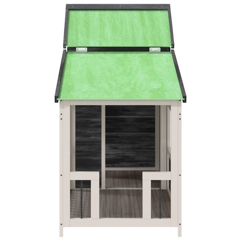 Exeter Wood Dog House, Grey/White