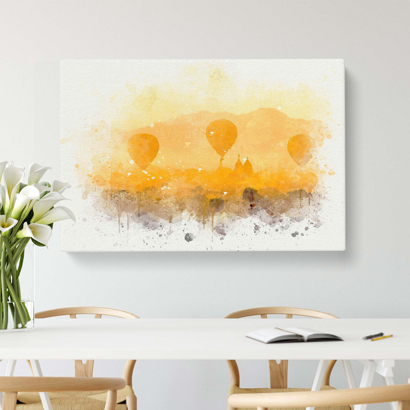Hot Air Balloons Over Bagan In Abstract - Wrapped Canvas Painting, 50cm H x 76cm W x 3cm D