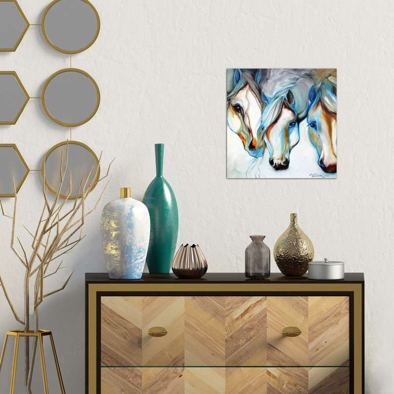 3 Nobles Equine Abstract by Marcia Baldwin - Wrapped Canvas Painting, 45.72 cm H x 45.72 cm W x 1.91 cm D