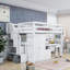 Lit mezzanine 2 tiroirs avec escalier de rangement, bureau, tablettes et garde-robe-381169851-381169860