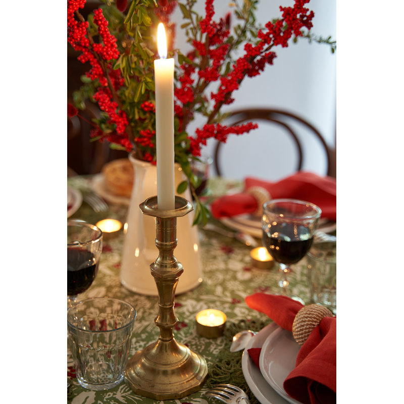 Baies De Houx Handmade Floral Tablecloth, 90" Square