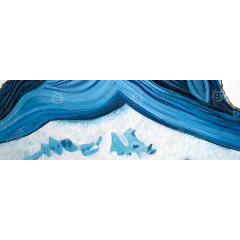 Profil de géode bleue - décor de toile de salon bleu classique