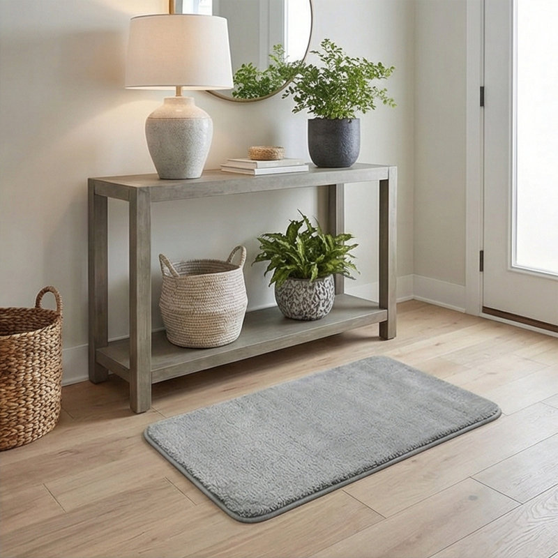3 Pieces Machine Washable Handmade Bath Rugs